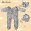 Soft Knit Newborn Photography Props Creative Newborn Bear Bonnet and Pajama Set  Newborn Photoshoot