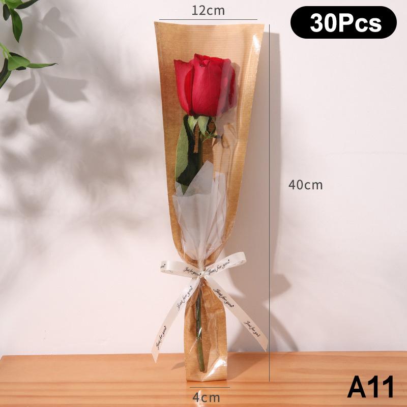 20/30/50 шт. Цветные обертки для цветов Прозрачный пакет для букета Обертка для цветов Водонепроницаемая DIY Подарок Цветочный декор