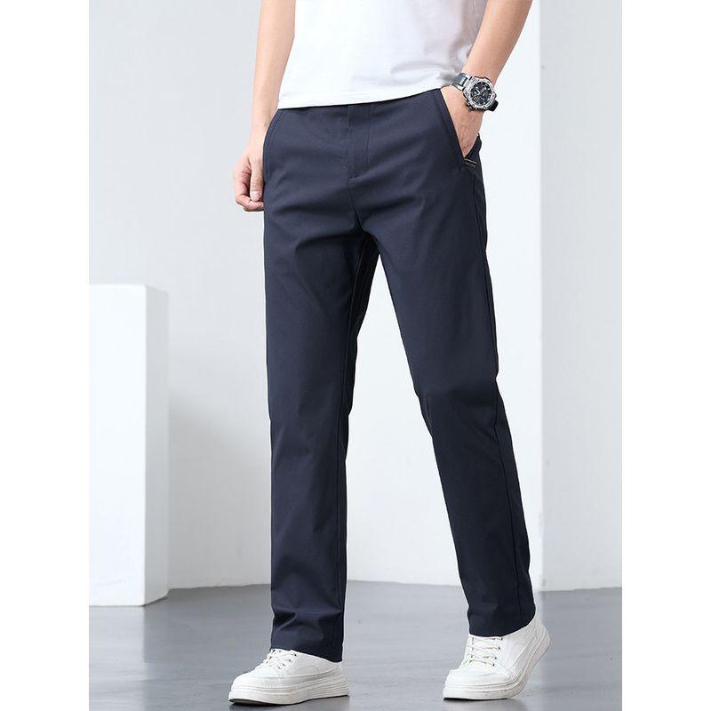 Zip-up Pockets! Light Luxury Business! Foreign Trade Cut the Tag off Casual Pants Men's Long Pants Straight Stretch Summer Thin