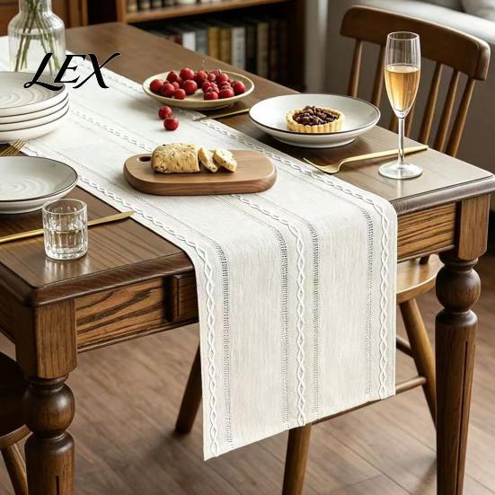 Home Decor Table Runner Cotton Linen for Dining Table, Nordic Minimalist Long Desk Versatile Kitchen Coffee Tea Natural Rustic