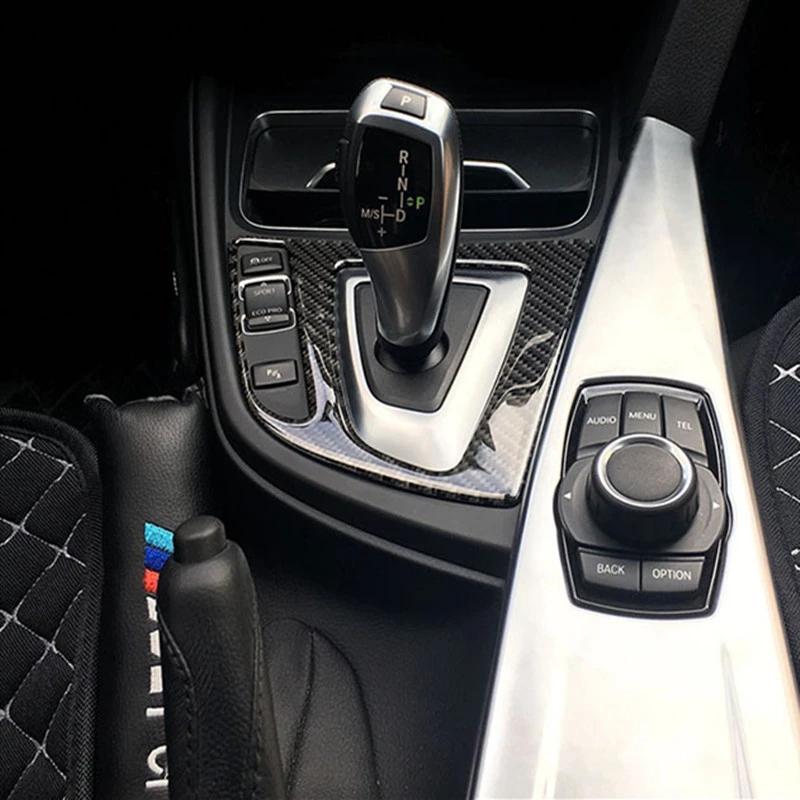 Углеродное волокно, автомобильный центр управления механизмом переключения передач, панель крышки, наклейки для интерьера для BMW F30 F34 3 серии 2013-2017 авто автомобиля