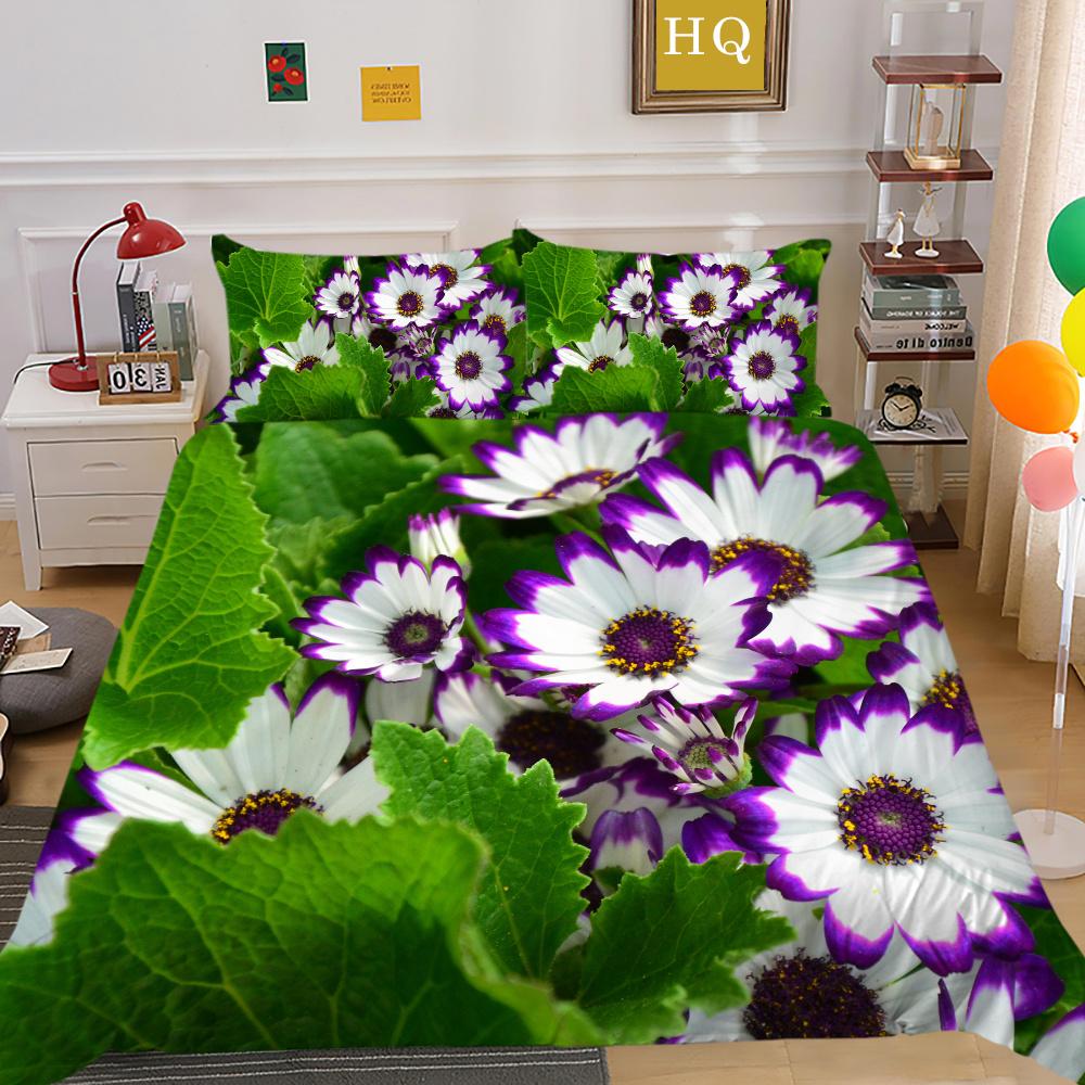 Домашнее постельное белье с цветочным принтом, полноразмерные покрывала из микрофибры, высокое качество, дизайн, декор для спальни для девочек