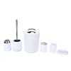 6Pcs/Set Bathroom Accessories Set Electroplating Toothbrush Holder Trash Can Kit for HomeWhite