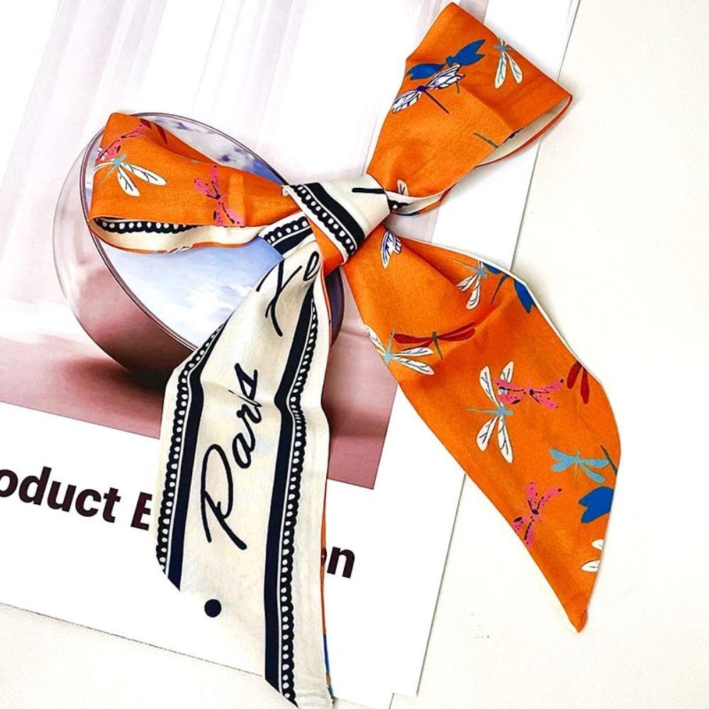 Dacron Mid-Autumn Festival Gift Box Scarf Neckerchief Floral Skinny Scarf Gift Packed