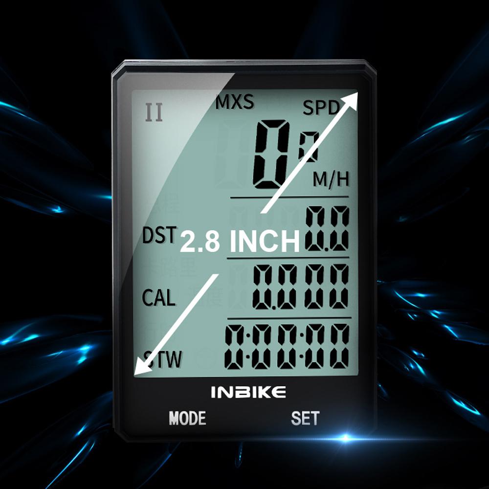 INBIKE 2.8 Inch Bike Wireless Computer Multifunction Rainproof Riding Bicycle Odometer Cycling