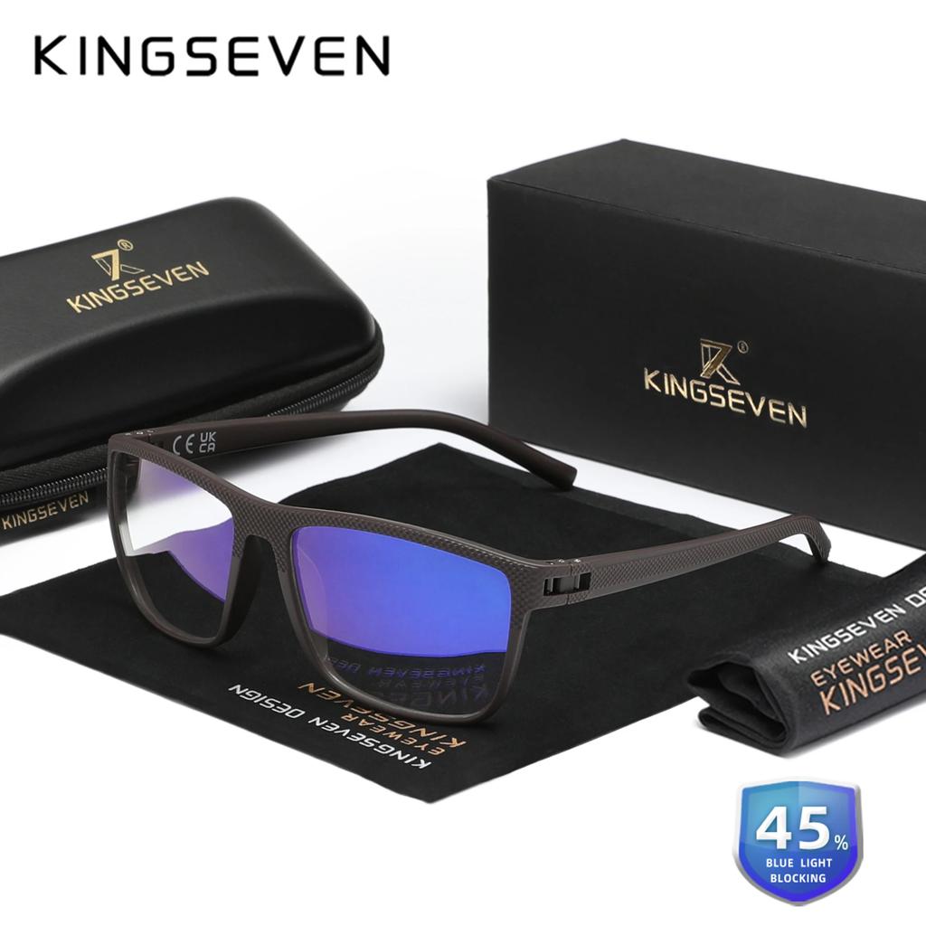 KINGSEVEN New 99% Anti-Blue Ray Glasses Transparent Lens Eyeglasses Men Women Computer Blue Light Blocking Decorative Eyewear