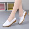 Genuine Leather Shoes For Women White Loafers Summer Clssic Style 2025 Nurse Shoes Woman Leather Flats