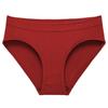 Women Panties Solid Color Elastic Mid Waist Seamless Thin Thread Soft Anti Septic Breathable Intimate Clothes Lady Underwear Briefs