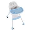 Складной детский стульчик с двойным подносом, бесшумные колеса, регулируемая высота для кормления, экономящая место