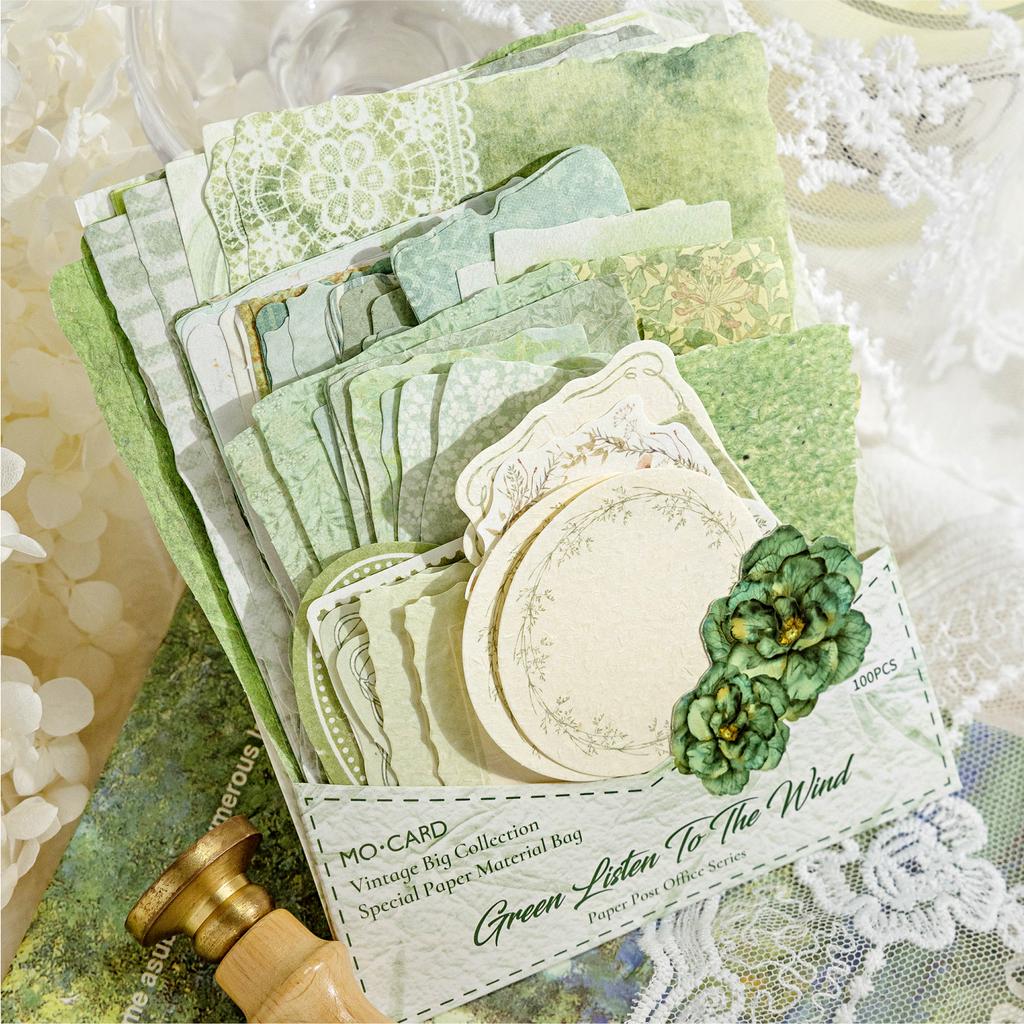 100 шт./пакет Материал Бумага Серия Почта Ретро Цветок Бабочка Материал Бумага Несколько Сценариев DIY Заметки Альбом Украшение