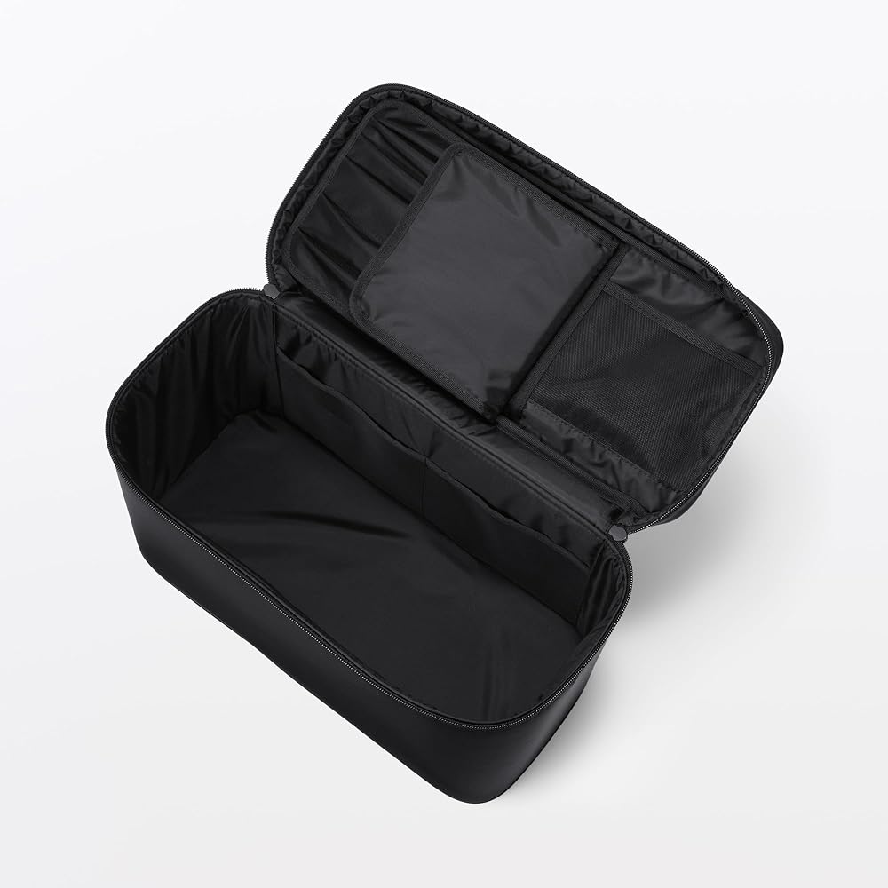 MUJI Recycled Nylon Makeup Box, Black, Large, Approx. 36 x 165 x 23 cm, 76811930