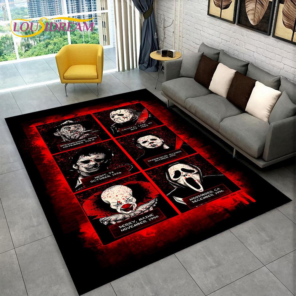 Коврик из мультфильма с персонажем фильма ужасов Чаки пила, ковер для гостиной, спальни, дивана, коврик для украшения, нескользящий напольный коврик