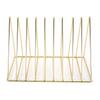 Multifunctional  Iron Triangle Desktop Bookshelf Books Magazines Rack Holder Gold