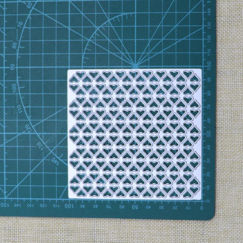 Square Frame Heart Background Metal Cutting Dies Scrapbooking Craft Die Cut Embossing Card Making