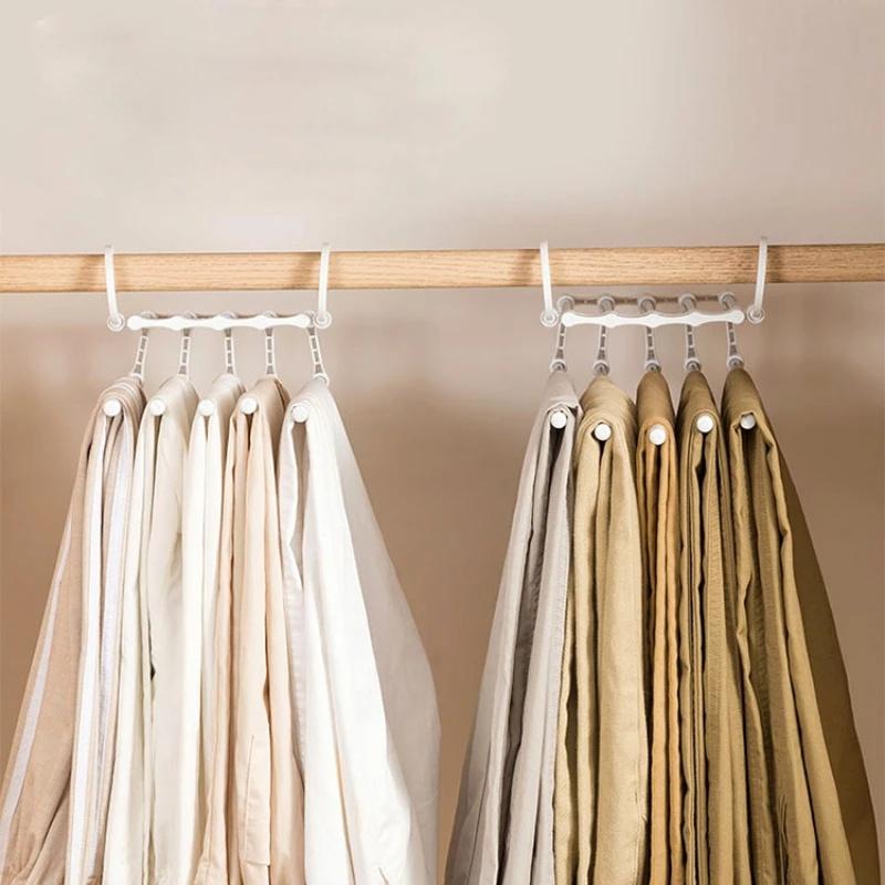 5 в 1 многофункциональная вешалка для брюк из нержавеющей стали, регулируемая волшебная вешалка для брюк, полки для полотенец, органайзер для шкафа