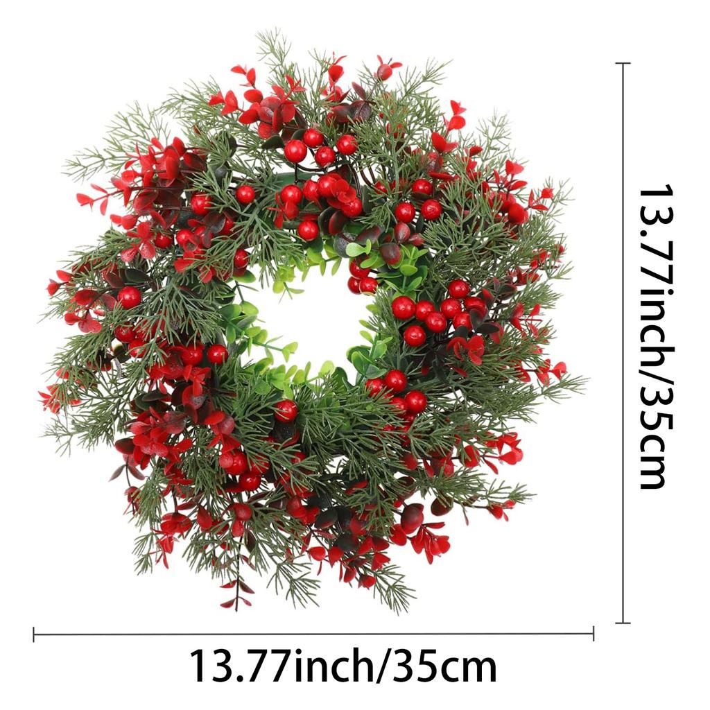 American Red Fruit Christmas Decoration Wreath Eucalyptus Rattan Eucalyptus Leaf Door Hanging Window Arrangement Holly Fruit