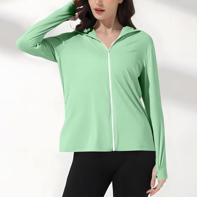 Женская рубашка от солнца Ice Silk Hoodie с длинным рукавом Outdoor Hiking Summer Coat