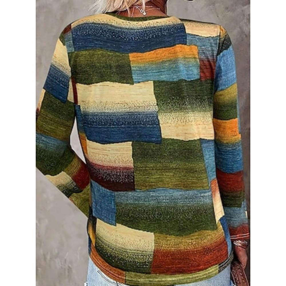 Женская туника повседневная повседневная с длинным рукавом зеленая осень-зима