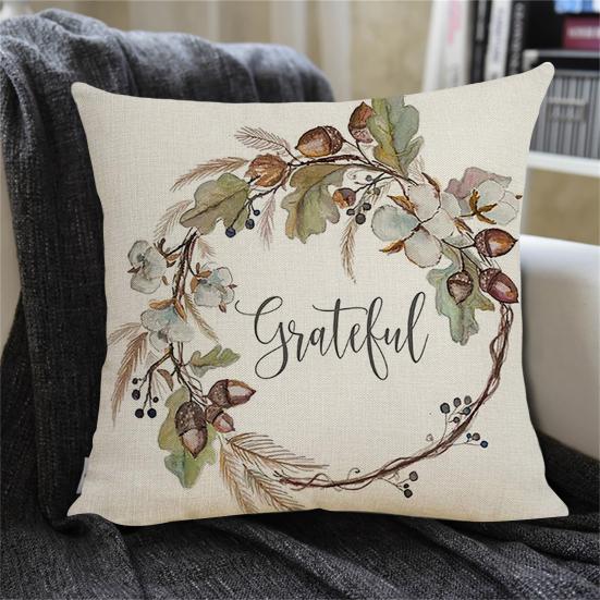 Осенний декор наволочка мягкая износостойкая не выцветающая квадратная наволочка с тыквой на День благодарения в фермерском доме наволочка