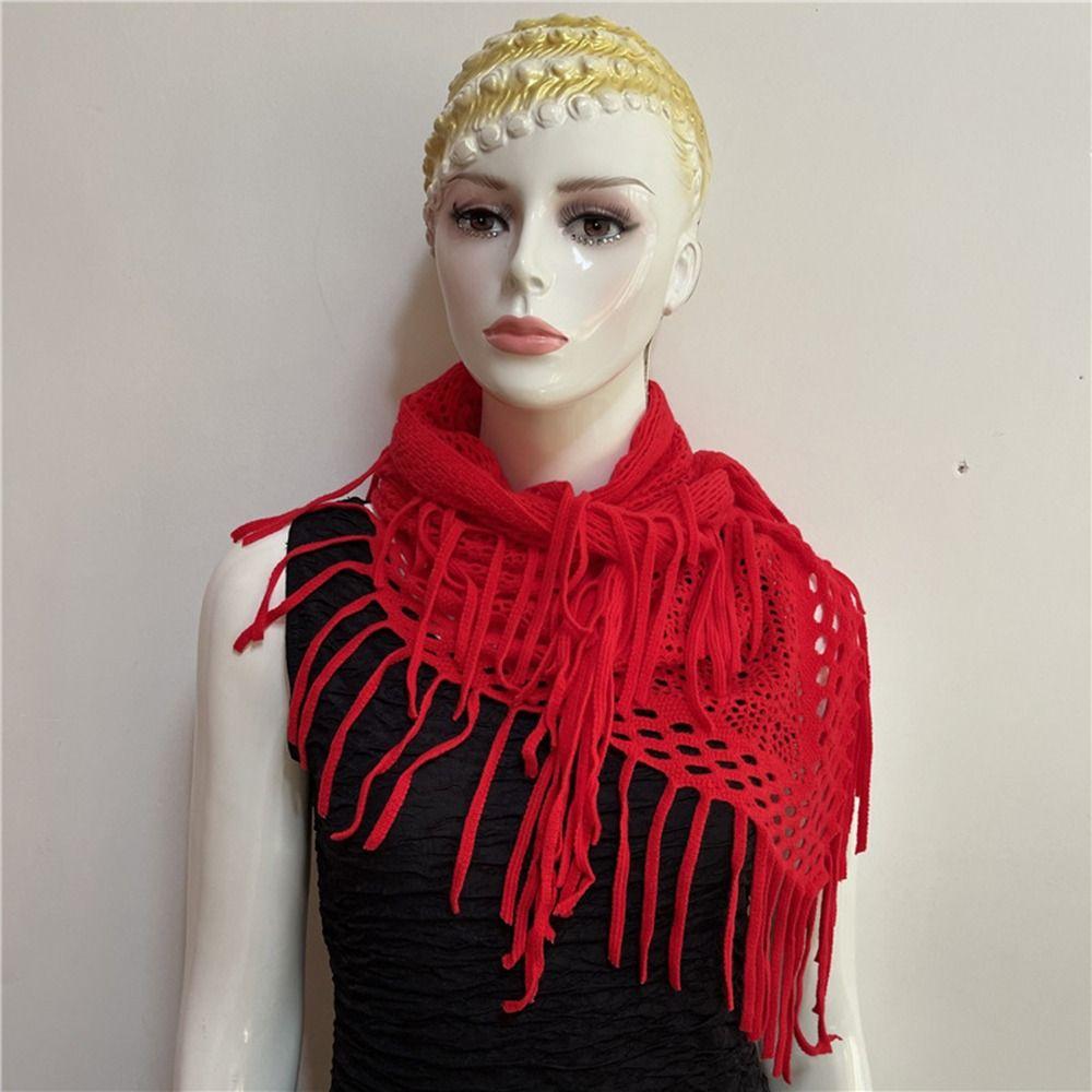 Bib Thermal Neck Warmer Windproof Autumn Winter Knitted Scarf Snood Cowl Tube Women Lady Girl