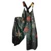 Women's Summer Overalls Floral Print Vintage Jumpsuit (Non-Adjustable Straps)