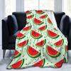 Cute Watermelon Slices Blanket Soft Warm Flannel Throw Blanket Bedspread for Bed Living Room Picnic Travel Home Sofa
