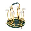 Gold Wrought Iron Drain Cup Holder for Glass Ceramic Coffee Mugs Water Bottle Drying Rack Organizer Stand Kitchen Accessories