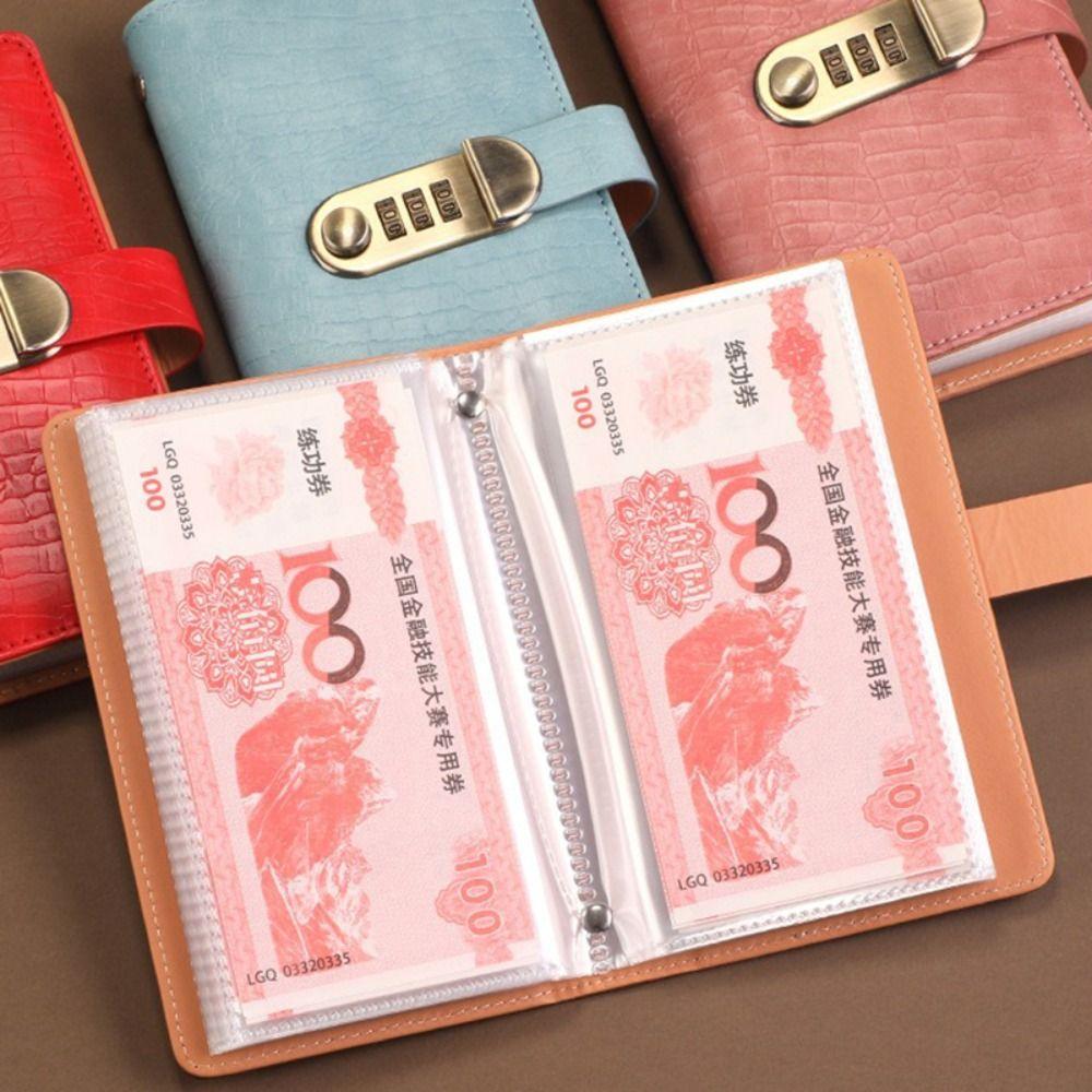 Водонепроницаемый блокнот для экономии денег из ПУ кожи, книга для бюджета и сбережений, толстый буклет для коллекции банкнот