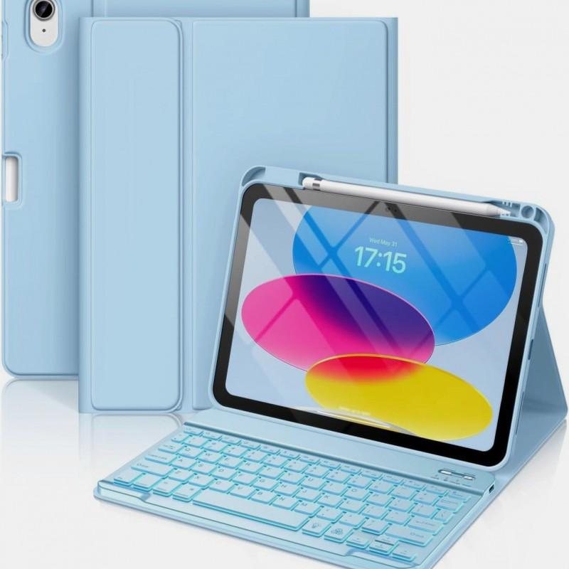 Беспроводной Bluetooth-чехол-клавиатура с подсветкой клавиш, слотом для стилуса, для iPad 10-го поколения 10,2 дюйма, Air 4/5/6/7, Pro 11