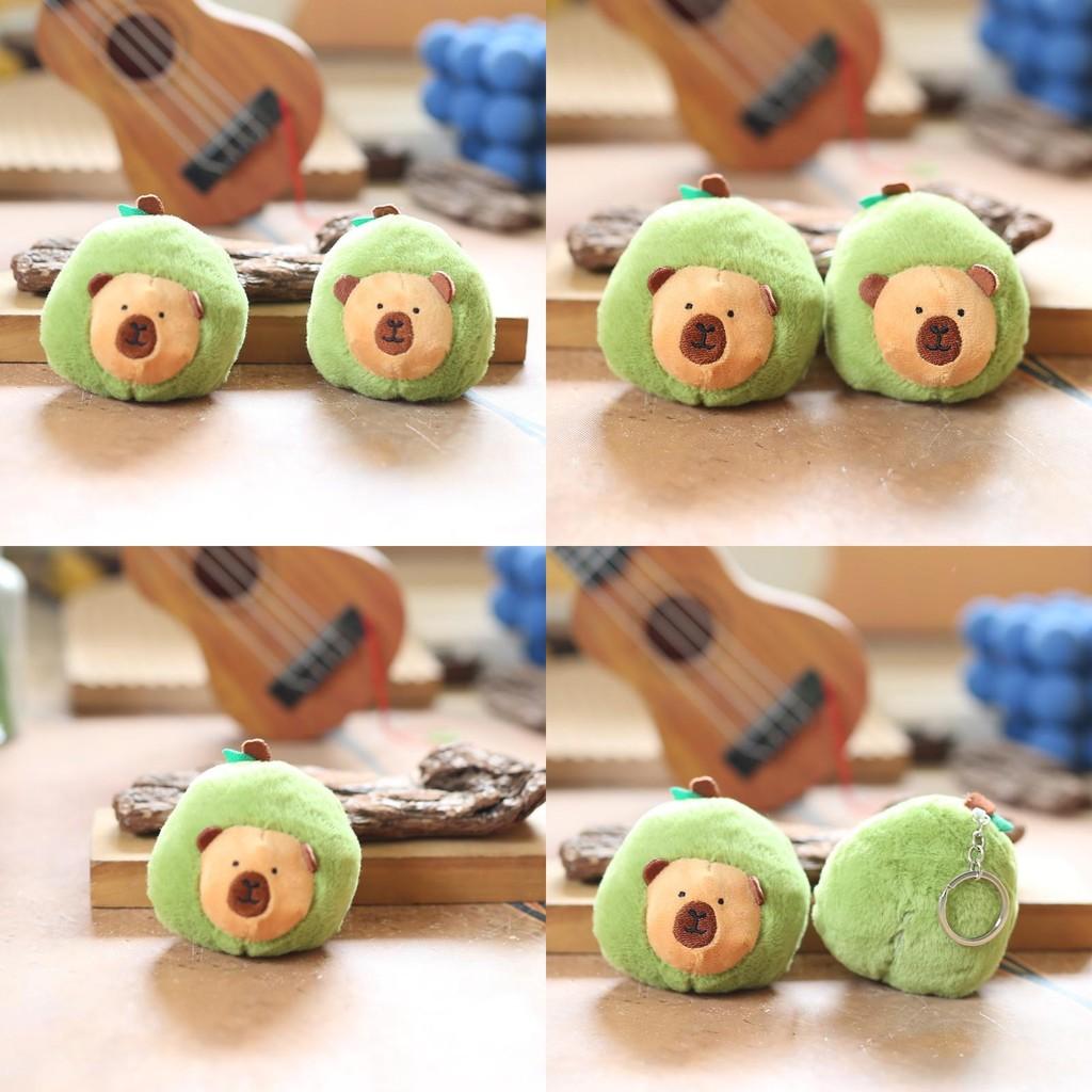 Plush Capybara Avocado Keychain Stuffed Toy Bag Pendant Gift For Teens Kids