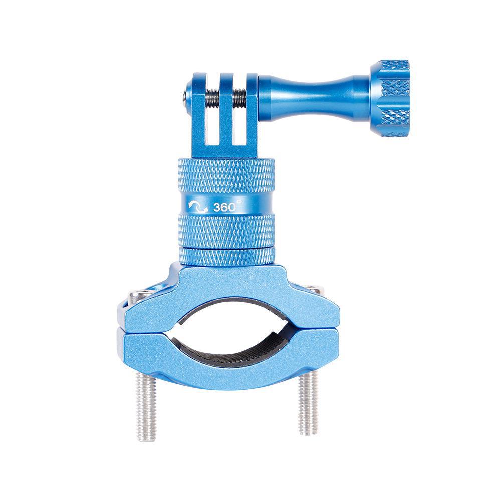 Металлический зажим для велосипеда и мотоцикла GoPro Sports Camera O-образной формы с горизонтальным кронштейном с двумя головками на 360°.