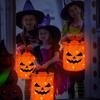 20PCS Handheld Glowing Pumpkin Bags New Glowing Bags Halloween Birthday Gift Bags LED Glowing Pumpkin Bags for Decoration