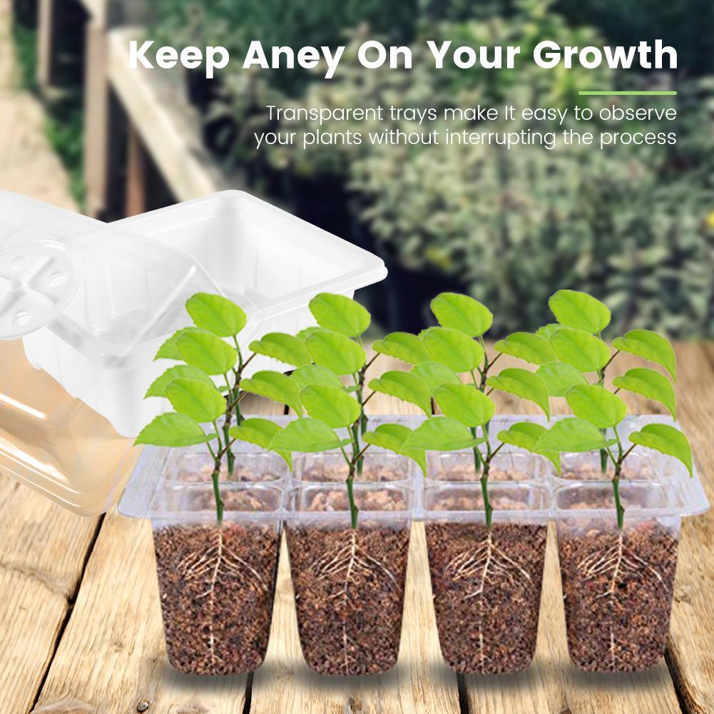 5 шт. Лоток для проращивания семян Пластиковые лотки для рассады с прозрачной крышкой Дышащий лоток для проращивания семян для сада в помещении