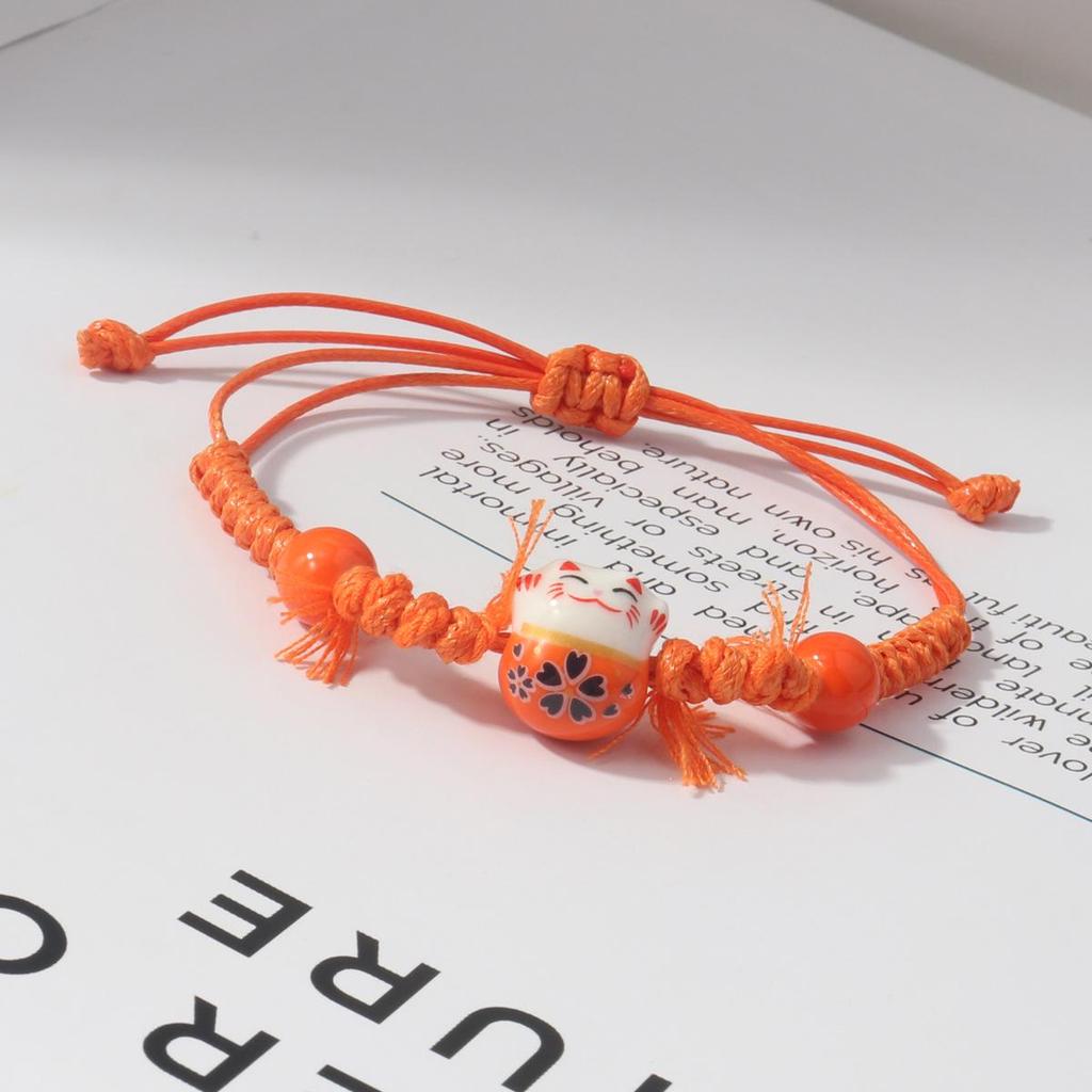 Плетеный браслет Lucky Cat Candy Color для женщин
