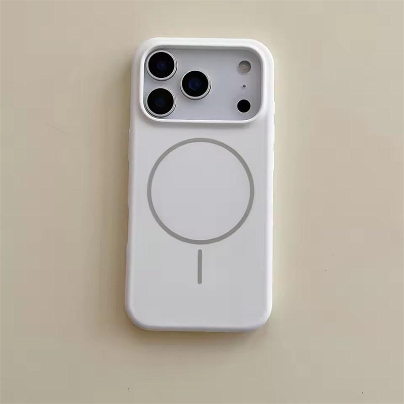 Матовый однотонный чехол из жидкого силикона для iPhone 17 Air 16 15 14 Plus 13 12 Pro Max для беспроводной зарядки Magsafe, противоударный чехол