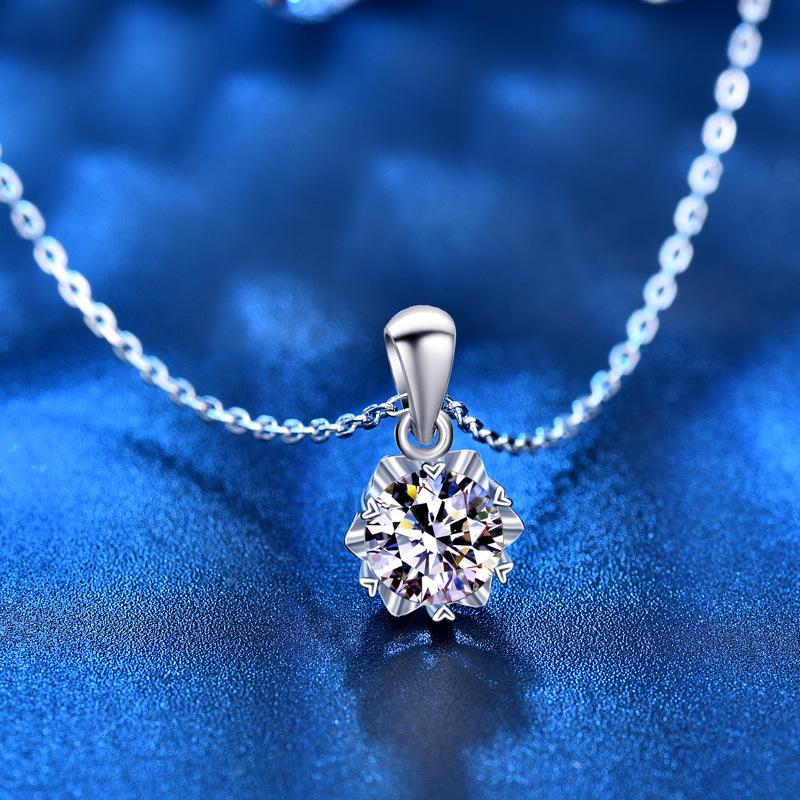 Lindon S925 из стерлингового серебра с муассанитом, роскошное индивидуальное ожерелье с подвеской, женское классическое ожерелье Tide Sugar, полное дикой цепочки на ключицы