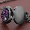 Vintage Starry Sky & Cat Themed Pocket Watch - Arabic Numeral Dial Necklace Pendant Clock Gift for Men Women reloj de bolsillo