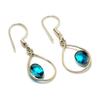 Swissblue Topaz Gemstone 925 Silver Plated Handmade Jewelry Earring 1.51"