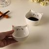 2 Ceramic Mini Flavored Dishes, Cute Cat Shaped Sauce Bowl, Dessert Bowl, Family Baking Tray Juice Small Bowl 90ml/3oz for Gathe