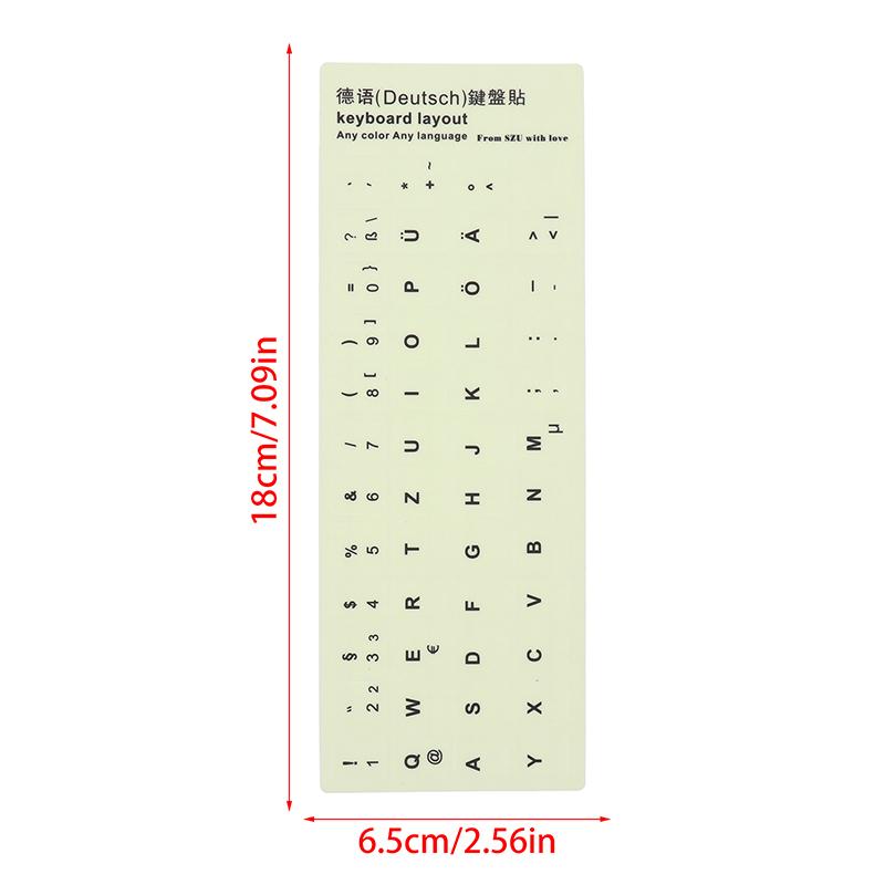 Светящаяся пленка для клавиатуры Испанский, Русский, Арабский, Французский, Английский и т.д. Язык Флуоресцентные наклейки-протекторы для букв клавиатуры