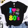 New Fashion I Love The 80s Women's Retro Fashion T-shirt Fun Classic T-shirt Women's Casual Top