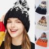 Модные милые шапки-бини с принтом и вышивкой для женщин и мужчин, зимние теплые шапки-помпоны, мешковатые вязаные шапки-бонеты
