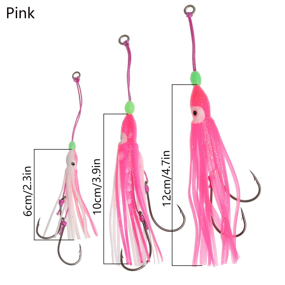 Portable Swim Squid Skirt Lure Saltwater Octopus Bait Hook Fishing Tackle Soft Silicone