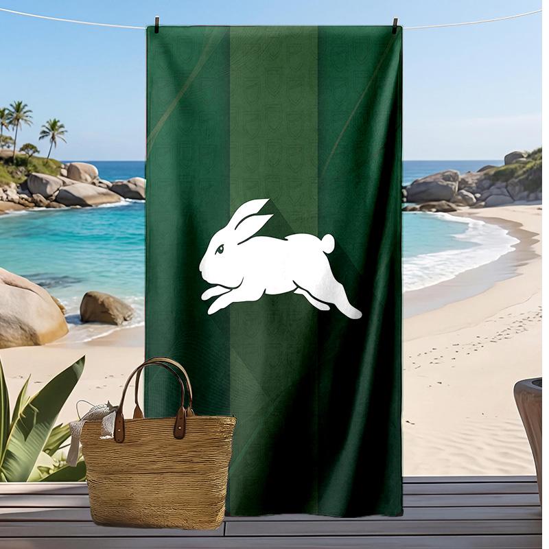 South Sydney Rabbitohs Print Beach Towel Soft Portable Quick?dry Towel For Pool Summer Vacation Outdoor Sport