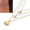 Golden Silver Chain Choker Bohemian Beach Jewelry Multilayer Shell Necklace Cowry Seashell Pendant