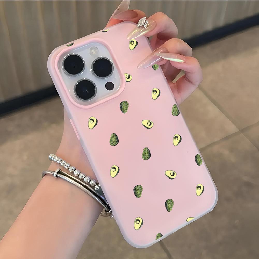 Cartoon Cute Avocado Phone Case Soft Matte Candy For IPhone 17 16 15 14 Pro Max Plus 13 12 11 Transparent Bumper Cover