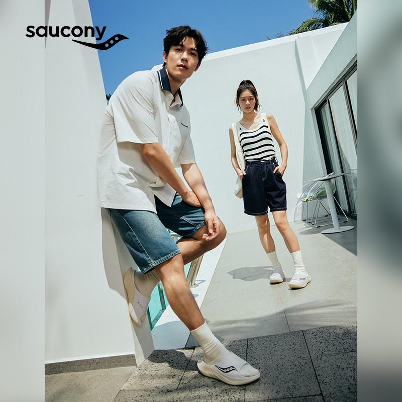 SAUCONY Бестселлер Расслабляющие Спортивные Бесшумные Нескользящие Устойчивые к запаху Защищающие от натирания Быстросохнущие Антибактериальные Массажные Шлепанцы Унисекс Сандалии S28903-4