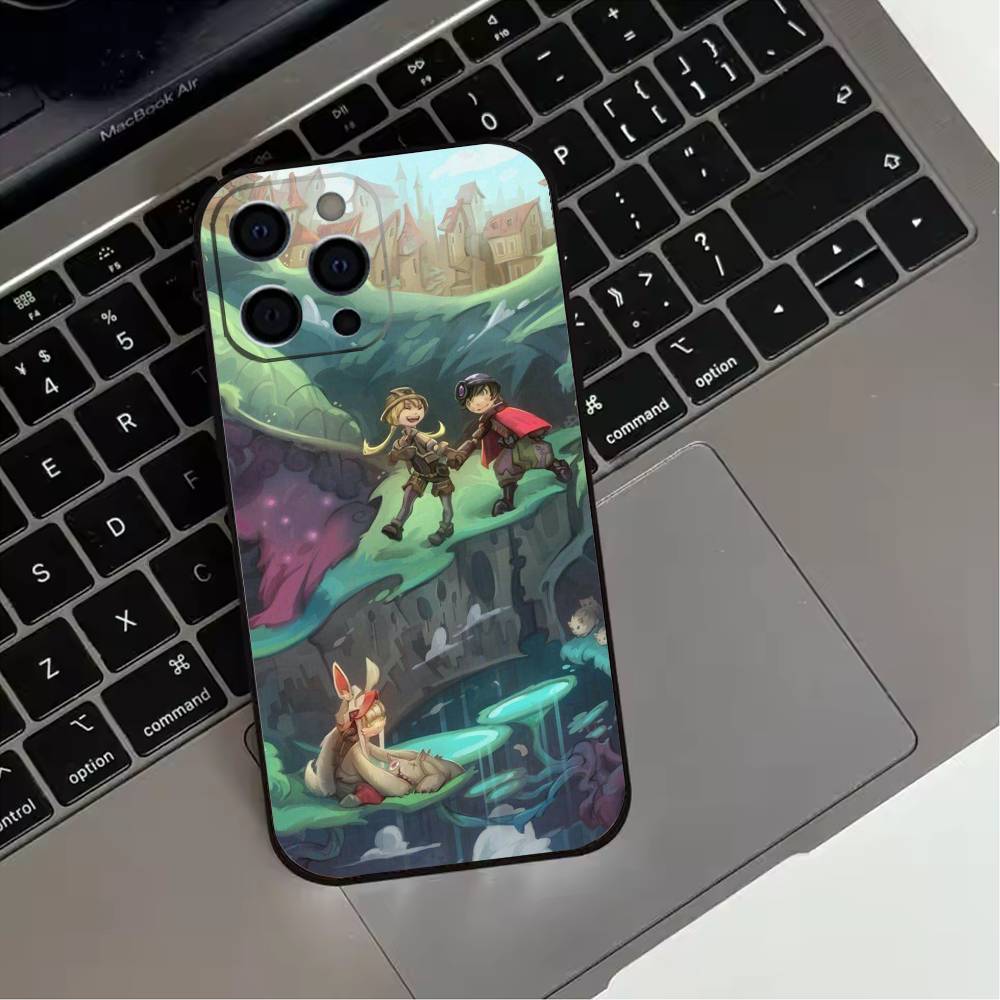 M-Made in Abyss Phone Case For iPhone 17,16,15,14,13,12,11 Plus,Pro Max,XS,Soft Silicone Black Cover