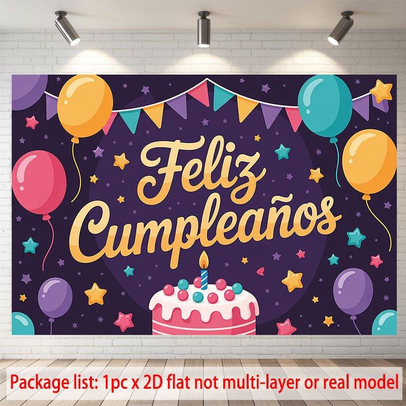Party Backdrop Flat Feliz Cumpleaos Events Wedding Coming Ceremony Four Season Photo Background Decor Front Door Decor Planners