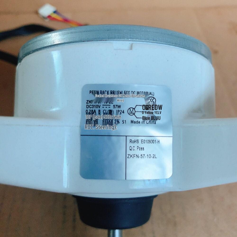 ZKFN-57-10-2L: Compatible 3-Wire DC Motor (57W, 10P) for Midea Air Conditioner Outdoor Fan